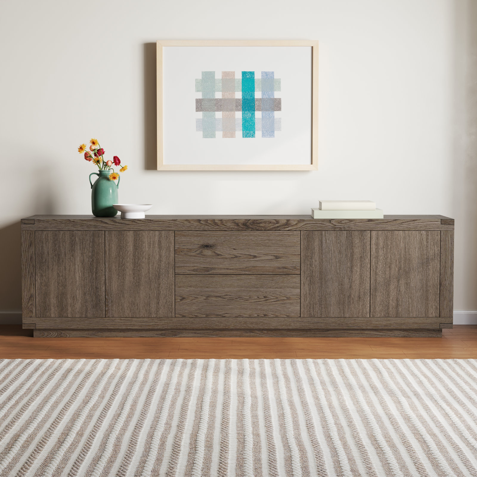 Nemo 94'' Media Console, Oak Brown