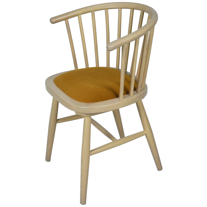 Upholstered Dining Carver Chair - Pad, Yellow