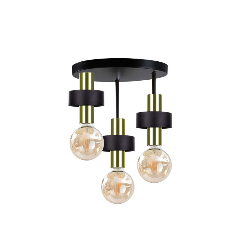 Berndien Semi Flush Mount, Black/Green