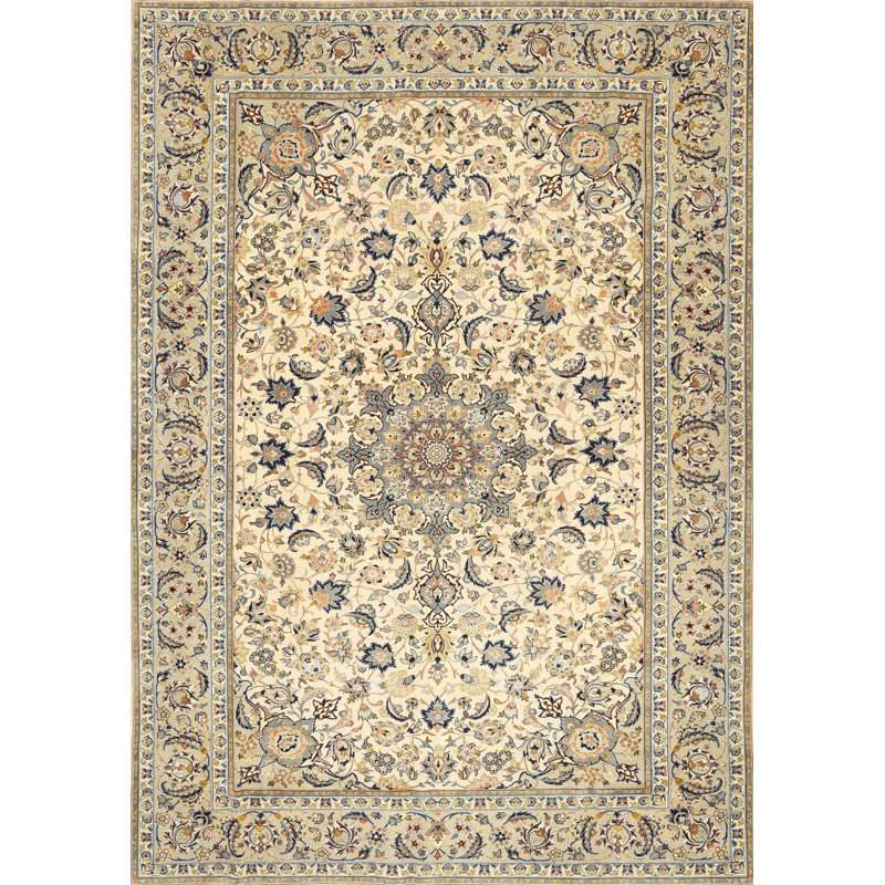 Tapis gris/vert traditionnel, Rectangle 4 pi x 6 pi