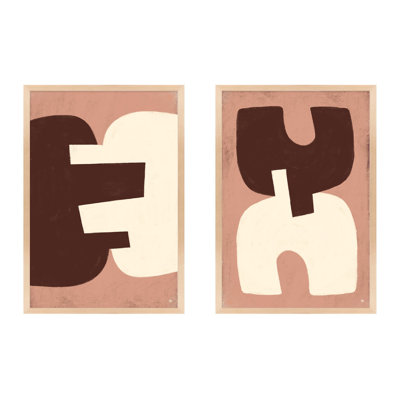 Combined Shapes by Studio M - 2 Piece Picture Frame Painting Set