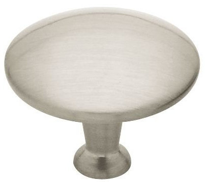 (5 Pack) 1-1/4 inch Domed Triangle Base Knob Satin Nickel