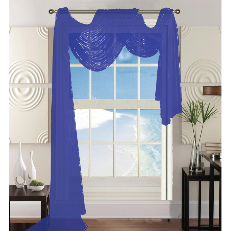 Rideau en polyester transparent, Bleu néon