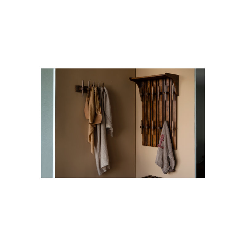 Coat Rack 12 - Hook Coat Rack, Brown