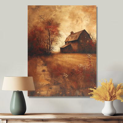  «Brown Red Vintage Autumn Vibes Barn - Décoration murale grange