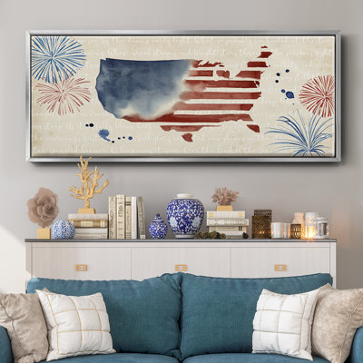 Fourth of July Collection C- Framed Canvas