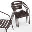 Chaises de patio empilables modernes en aluminium à dossier à lattes Chrisoula-92076297