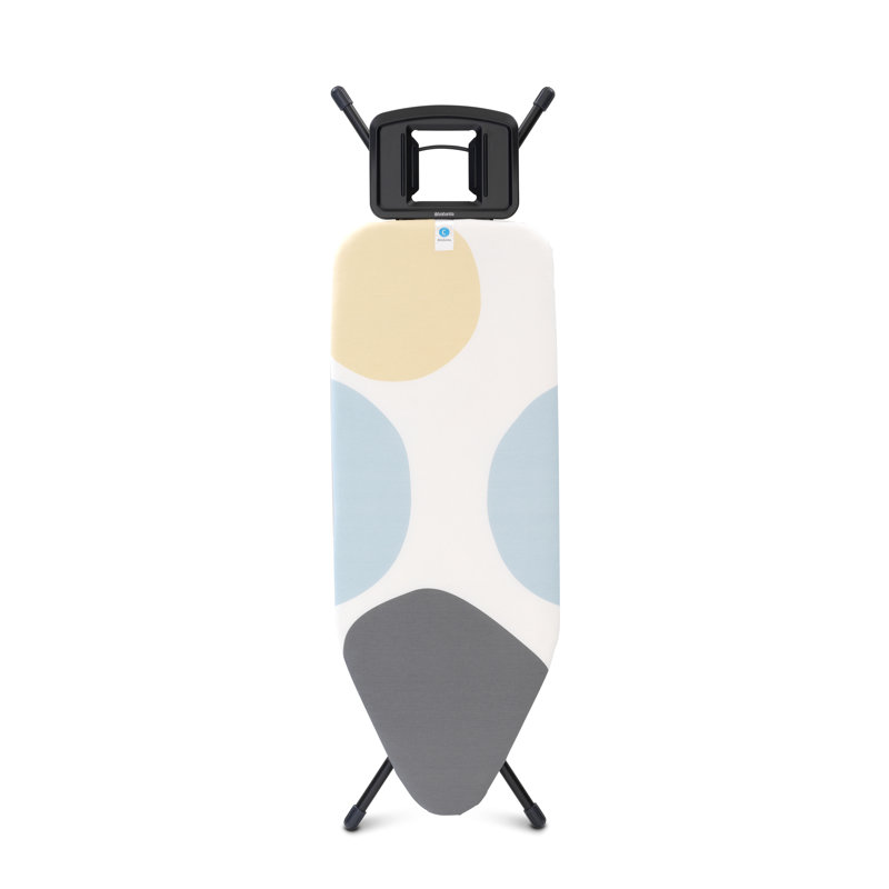 Brabantia Ironing Board with Solid Steam Iron Rest, Black/Grey/Yellow