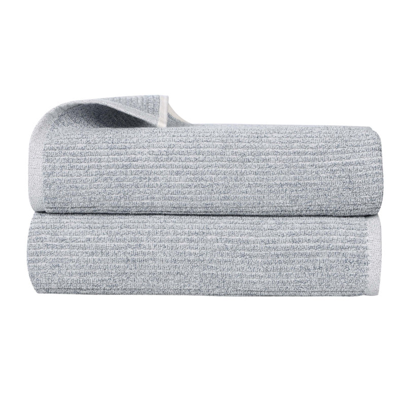 Draps de bain côtelés Destin, Bleu denim