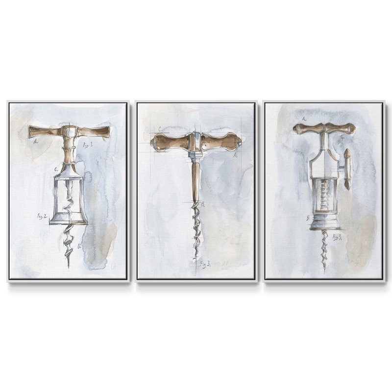 Tire-bouchon Variété II 3 pièces, Blanc, H 27 po x l 54 po