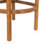 Tabouret d'extérieur en bois de teck avec coussin beige, ensemble de 2-1379198184