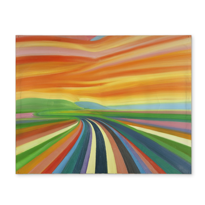 Napperon coloré en polyester Road | Décoration de chambre à coucher | Contemporain