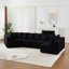 Canapé modulaire extra large en L à assise profonde en tissu chenille modulaire avec 11 coussins inclinables incurvés sur le plancher sans assemblage requis-1780793096