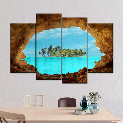 «Secret Island» sur toile, ensemble de 4 pièces