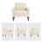 Modern 2 Accent Chairs And Loveseat Living Room Set, Mid-Century Upholstered Furniture-650138234