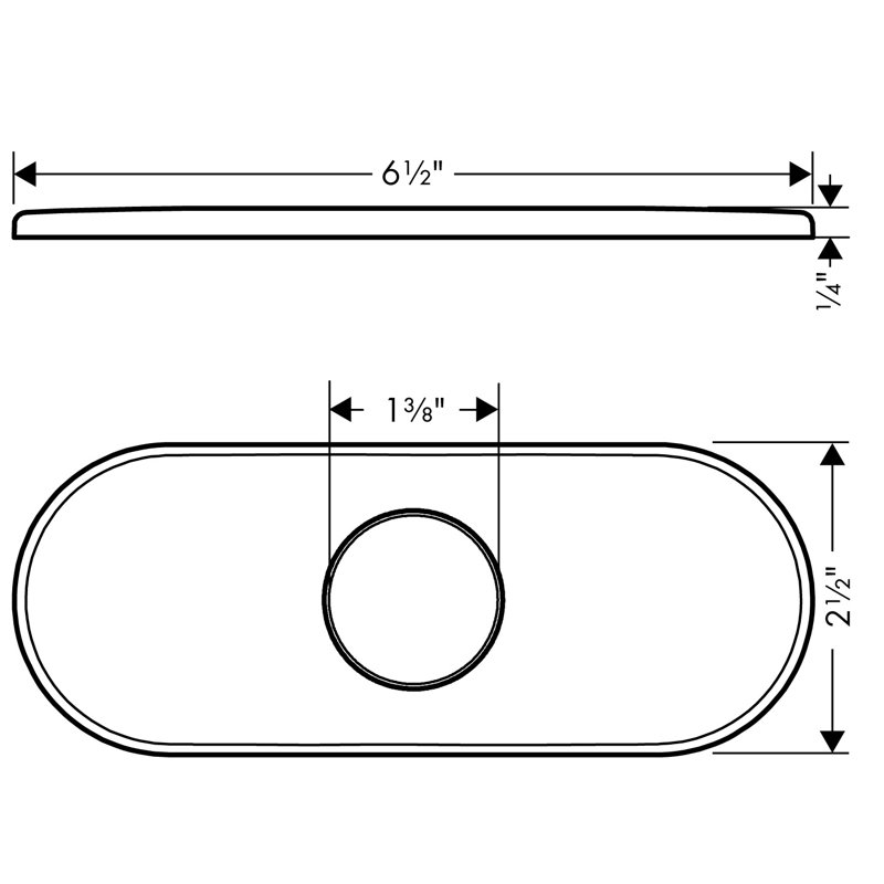 Écusson 6 po pour robinets traditionnels à un trou, Nickel brossé