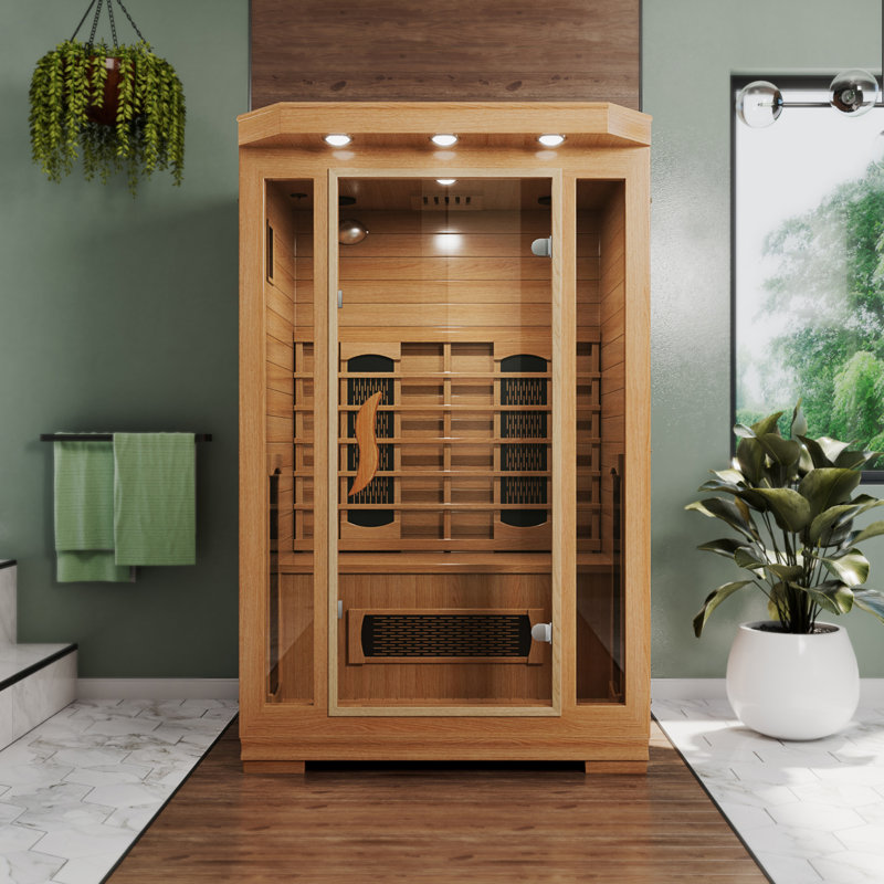 DreamLine Everyday Spa 1-2 Person Capacity 47 x 47 Indoor Sauna, Hemlock