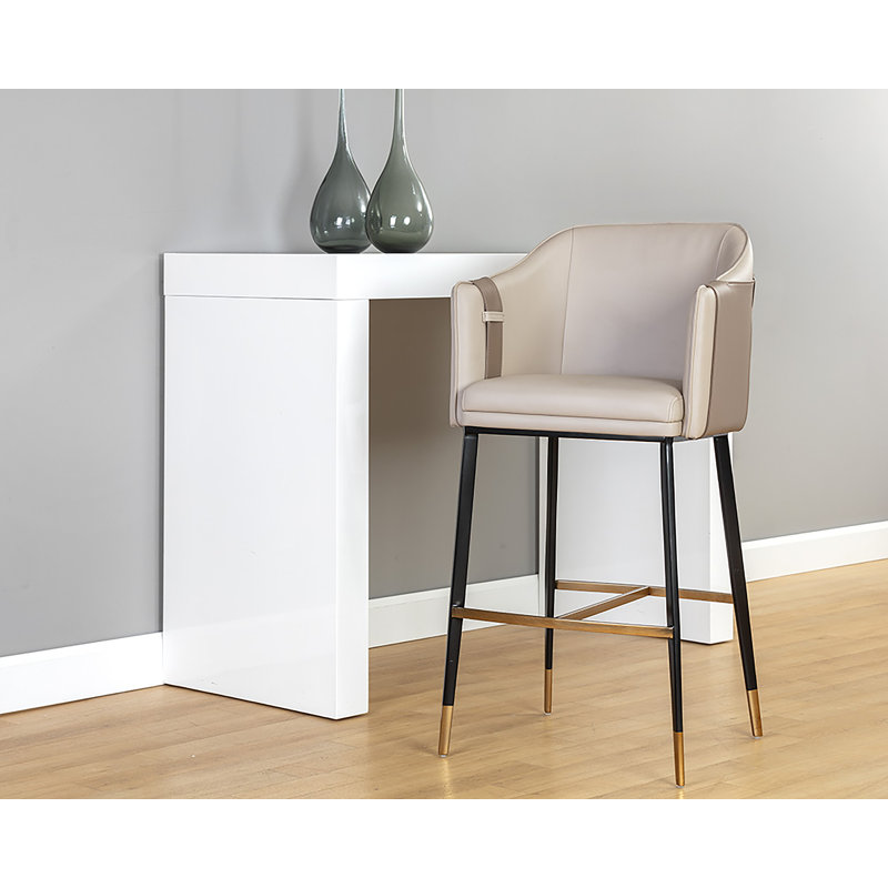 Tabouret de bar Carter - beige Napa / brun clair Napa, Beige, Tabouret de bar (assise de 30,25 po de hauteur)