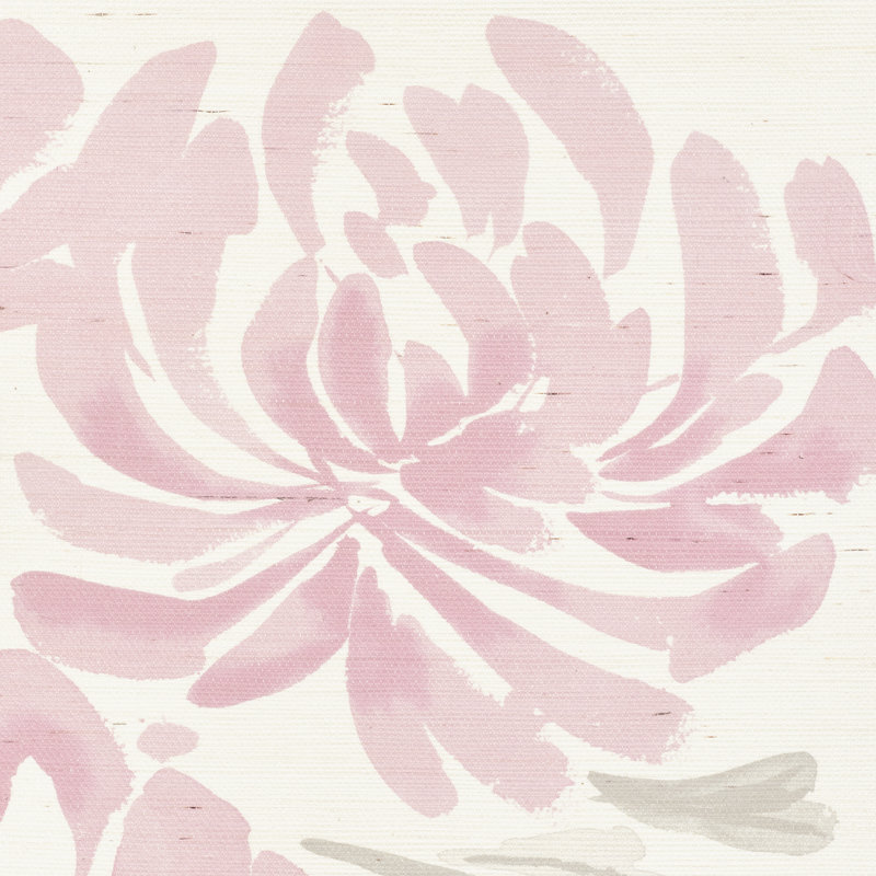 Papier peint en sisal Hana, Rose