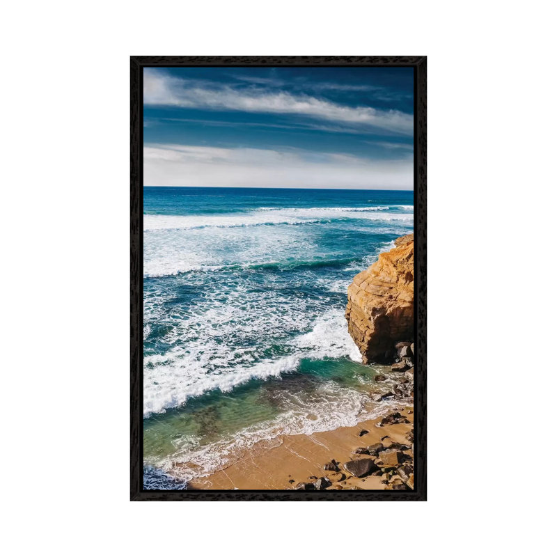 Sunset Cliffs II by Bethany Young - Print on Canvas, Black Framed, 66.04cm H x 45.72cm W x 3.81cm D