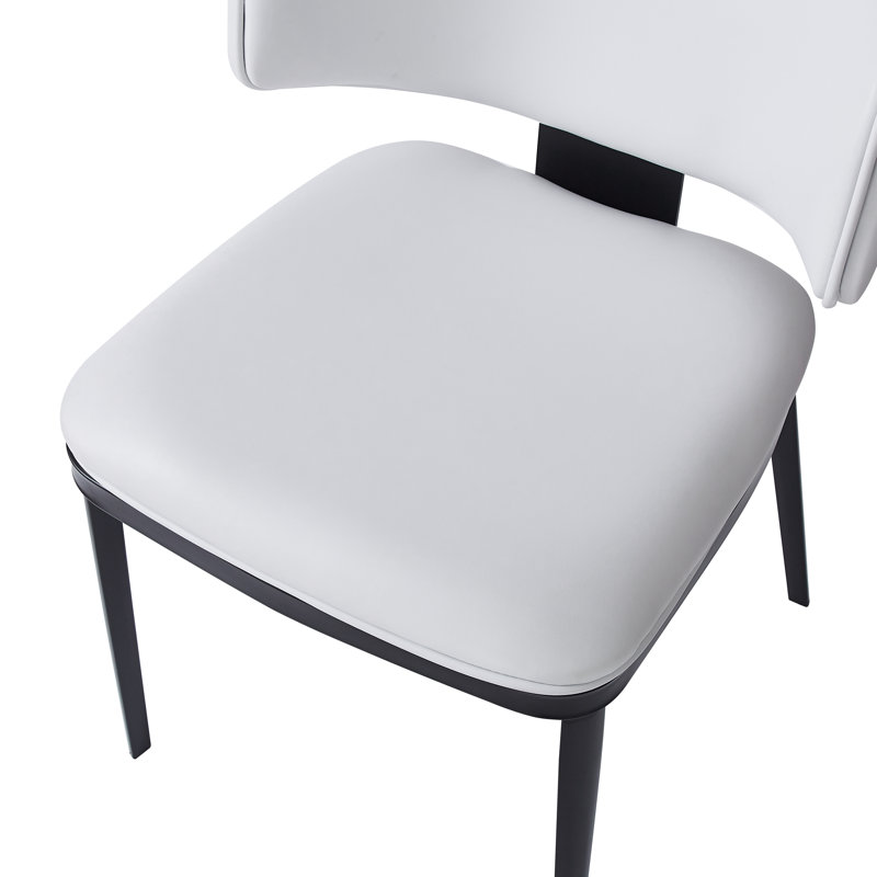 Chaises de salle à manger rembourrées Bugarin, Blanc