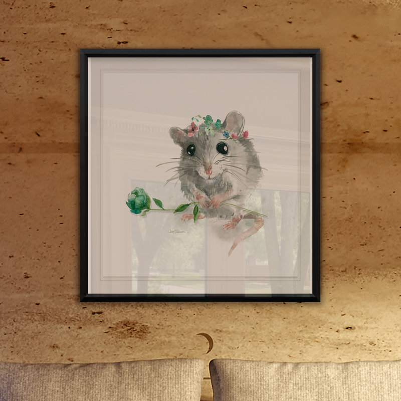 «Garden Critter Mouse» - reproduction de cadre photo, H 17,5 po x l 17,5 po x P 1,5 po