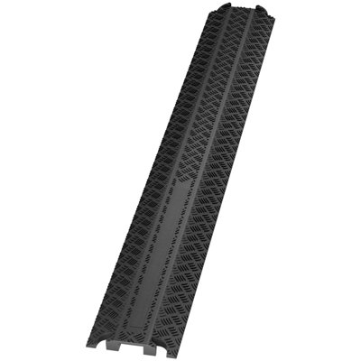 Cable Protection Ramp 39.37" L x 5.1" W x 0.79" H with 1 Channel, TPR Material, 1-Pack Drop-Over Cord Cover, Black, 2000 lbs Load Capacity Anti-Slip Surface