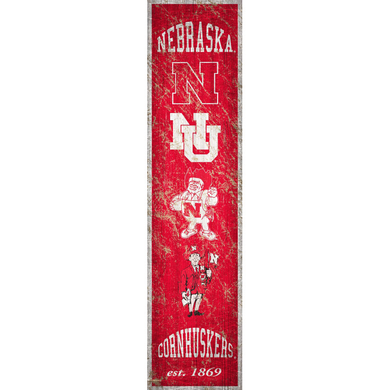 NCAA Heritage, impression sur bois, Université du Nebraska