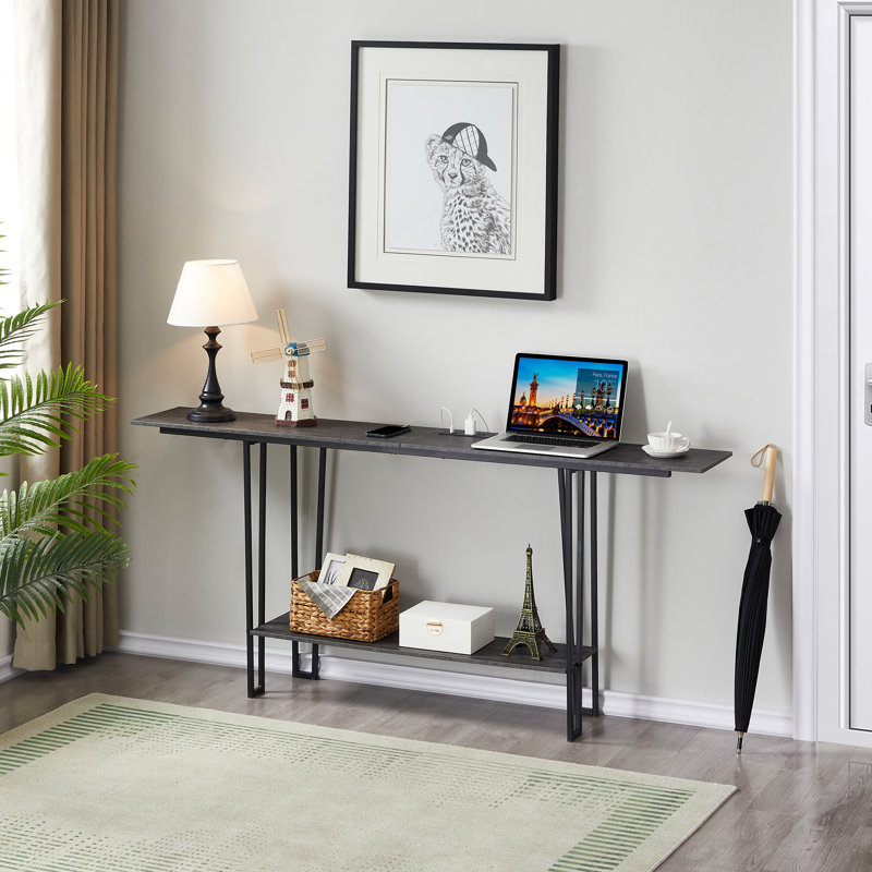 Pumphrey Unfinished TV Stand for TVs up to 43", 70.8" W, Charcoal Gray