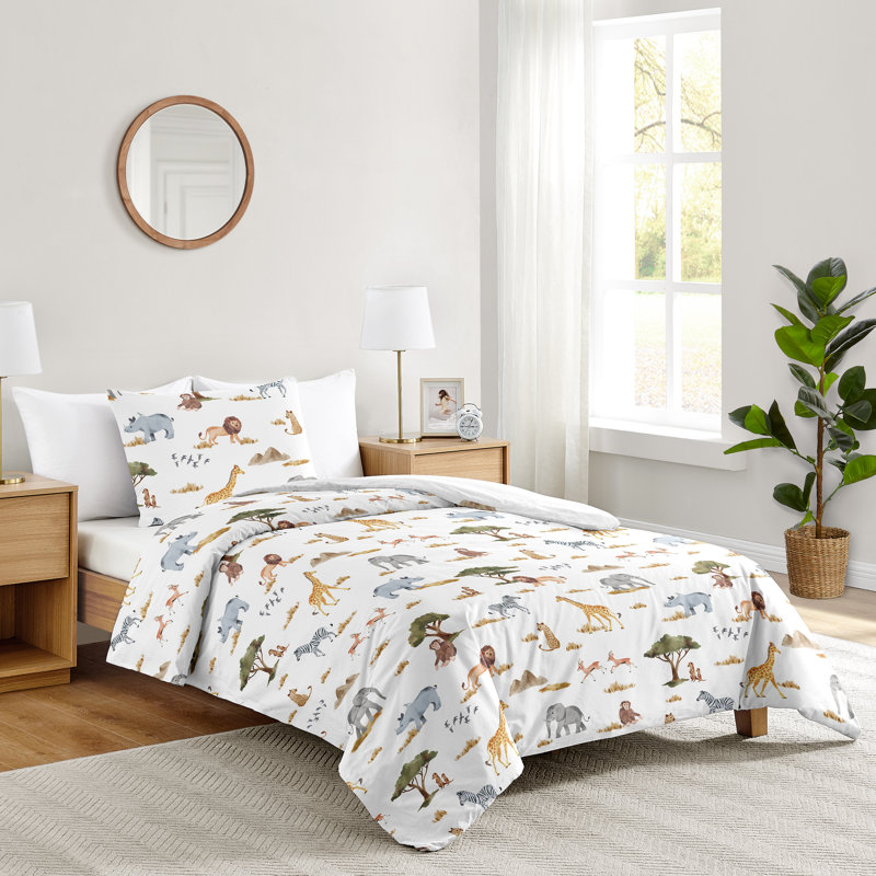 Ensemble d'édredon simple Jungle Animals par Sweet Jojo Designs