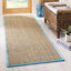 Tapis naturel / turquoise en bambou Chester-1992292951