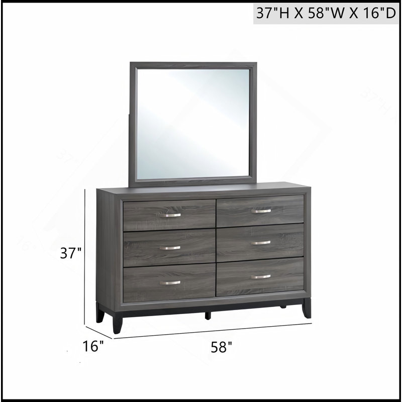 Commode Glasgow G04305-D (miroir non inclus), Gris