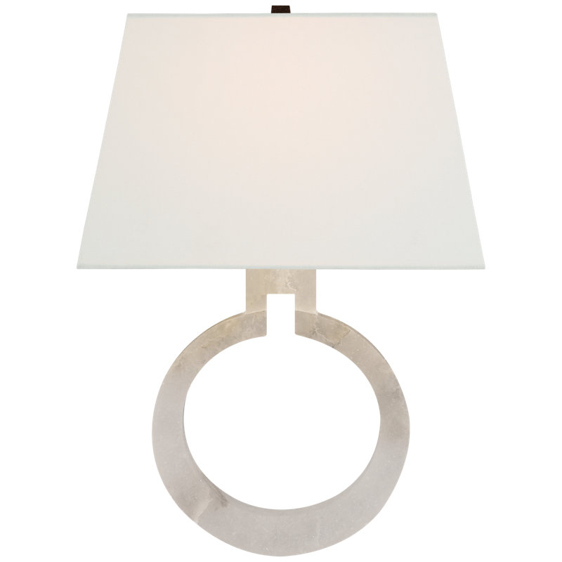 Chapman & Myers Ring Form Large Wall Sconce, Alabaster, Fabric