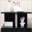 Table basse noire moderne en forme de S avec rangement à 3 niveaux, poteaux en acier faciles à nettoyer et peu encombrants-941640878