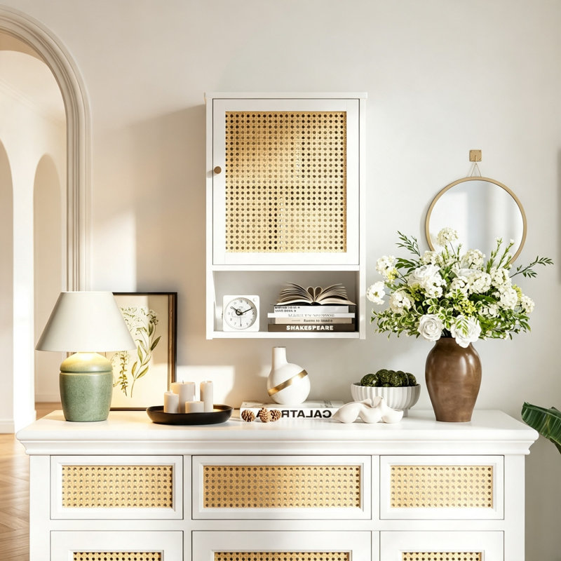 Bamboo Bathroom Cabinet, Painted
