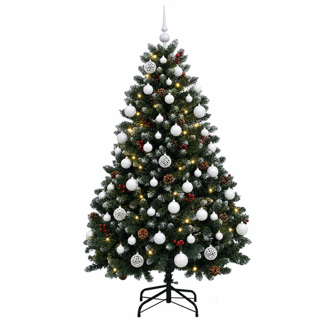 Vidaxl (Green With Frosted Tips, Ø 80 X 150 Cm) Artificial Hinged Christmas Tree Indoor And Sheltered Outdoor Tree - Image 3