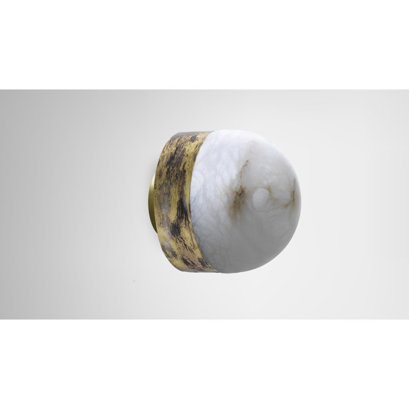 Lucid Flush Mounted Sconce, Oxidised Silvered Brass