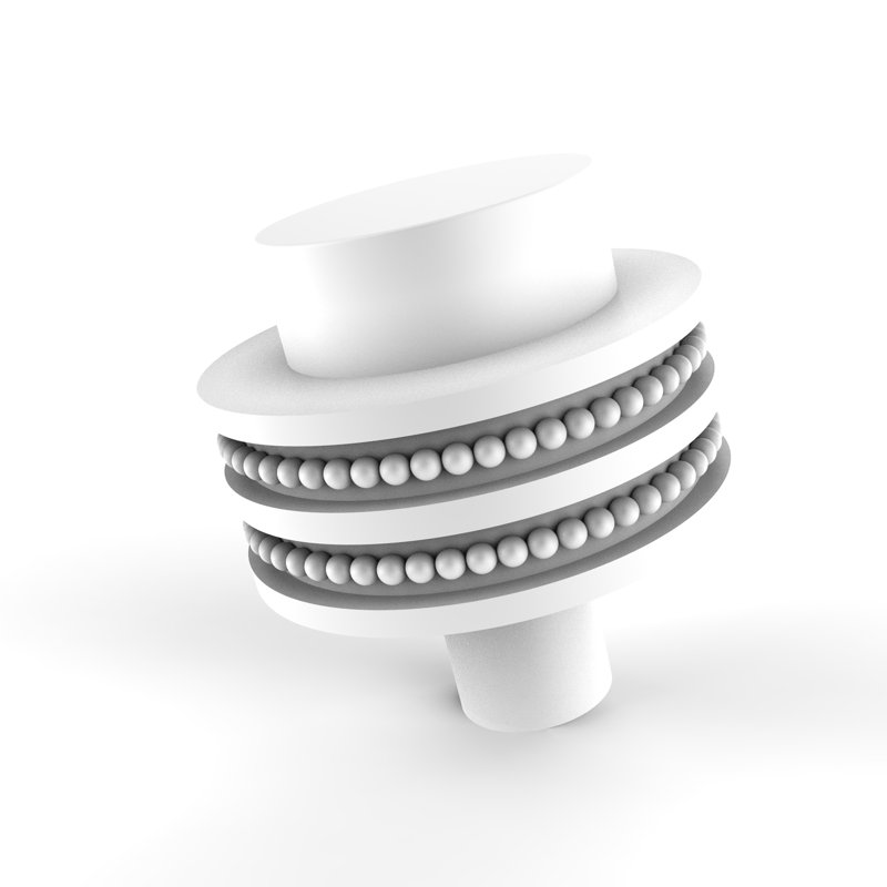 Poignée cylindrique de diamètre 1 1/2 po, Blanc mat