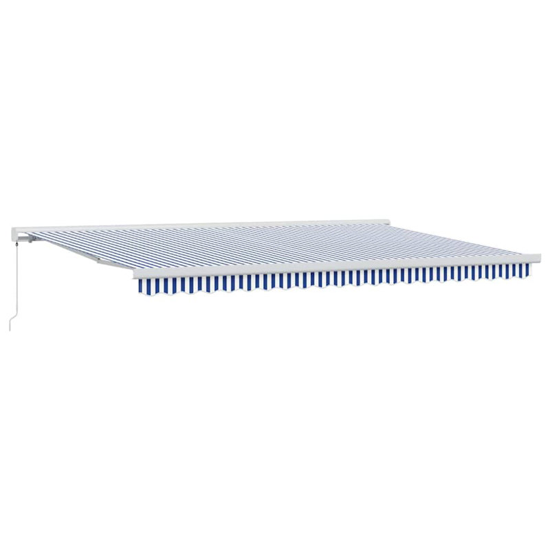 Ivy Bronx Fabric Cover Retractable Patio Awning, 500cm H x 300cm W, Blue;White Striped