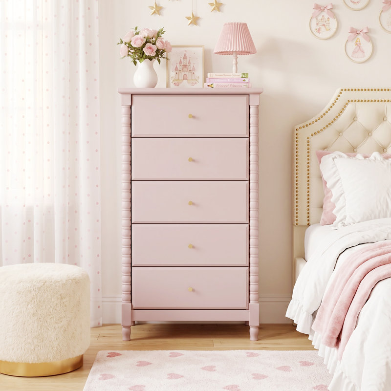 5 Commode colonne romaine H 42,52 "Drwaer, Rose