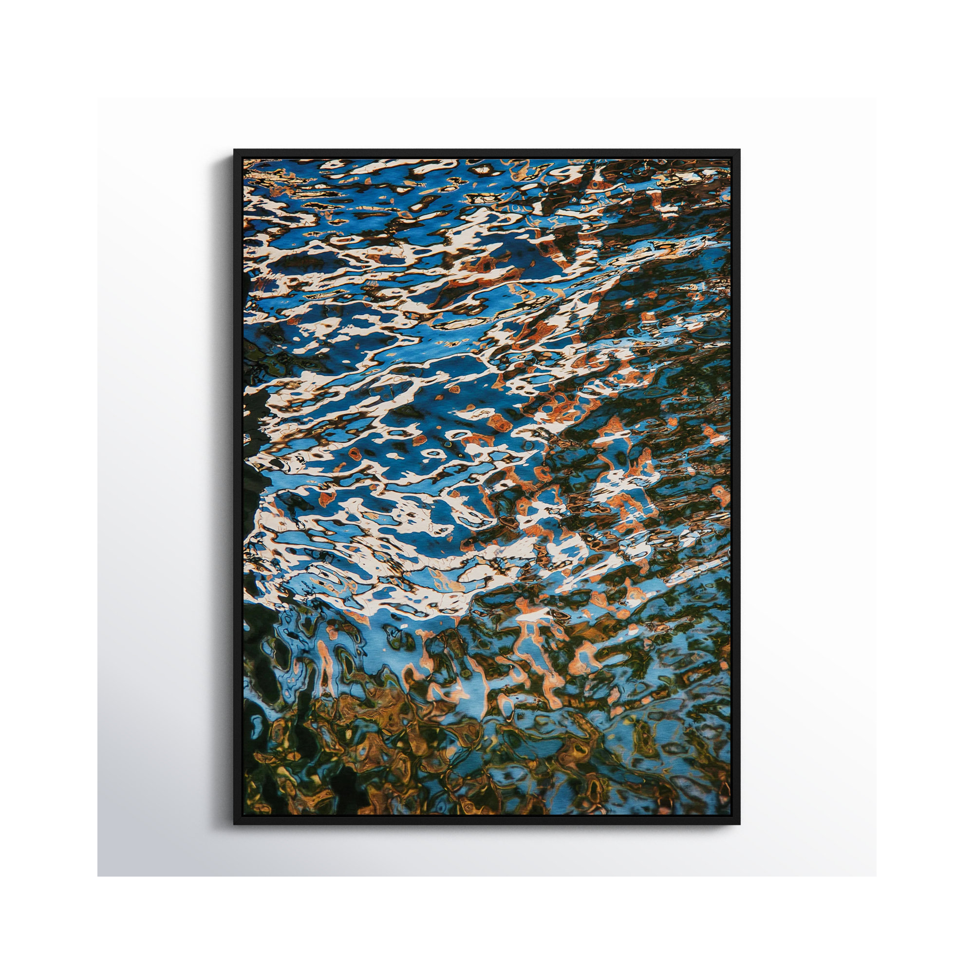 Reflecting Blue by Geoffrey Baris, Black Framed, 48" H x 36" W x 2" D