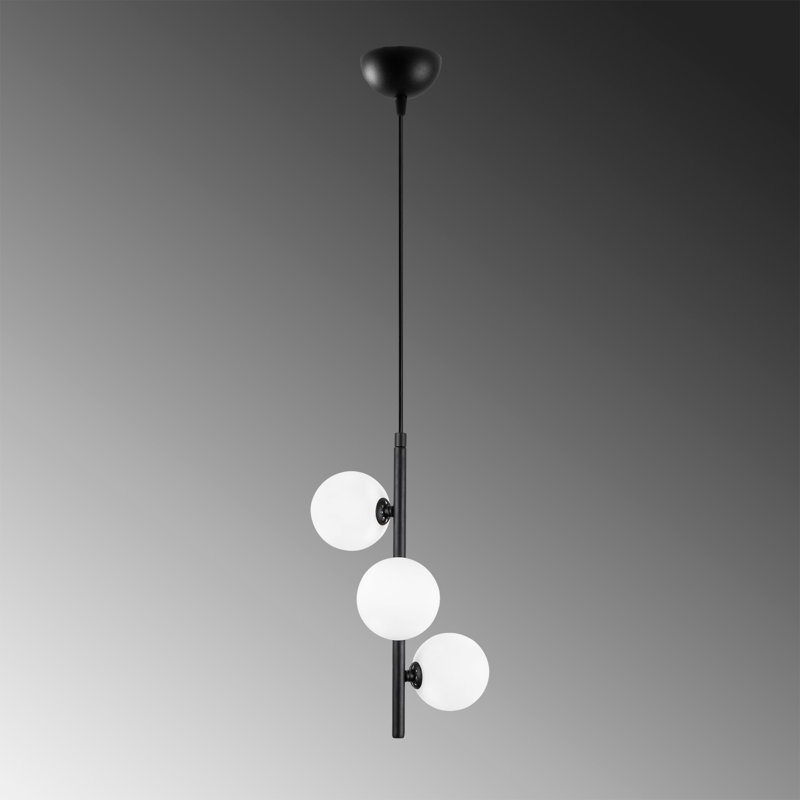 Luminaire suspendu à 3 lumières Torry, Noir