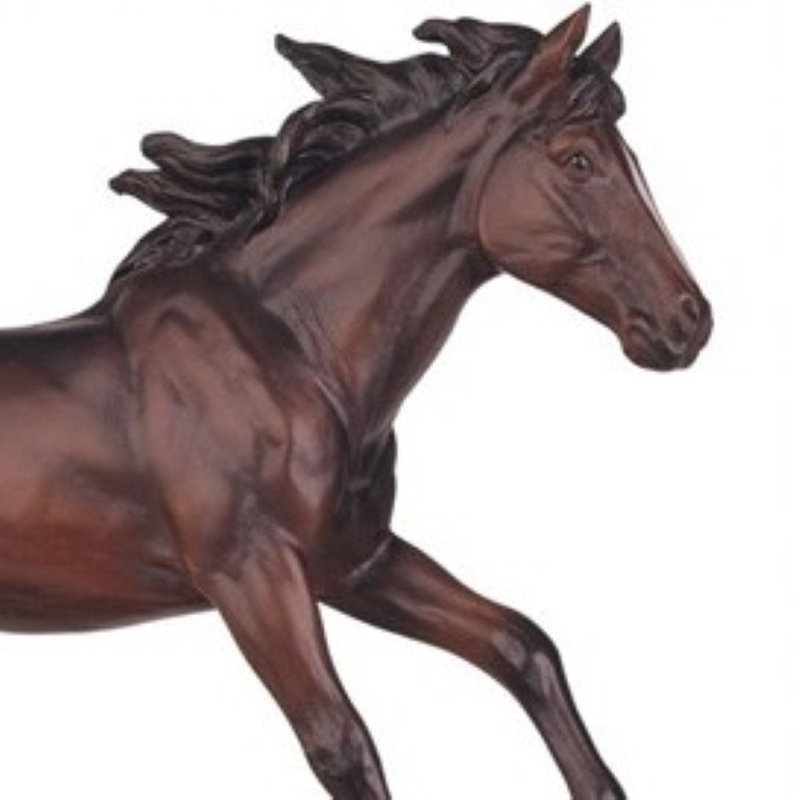 Dark Brown Galloping Horse Statue