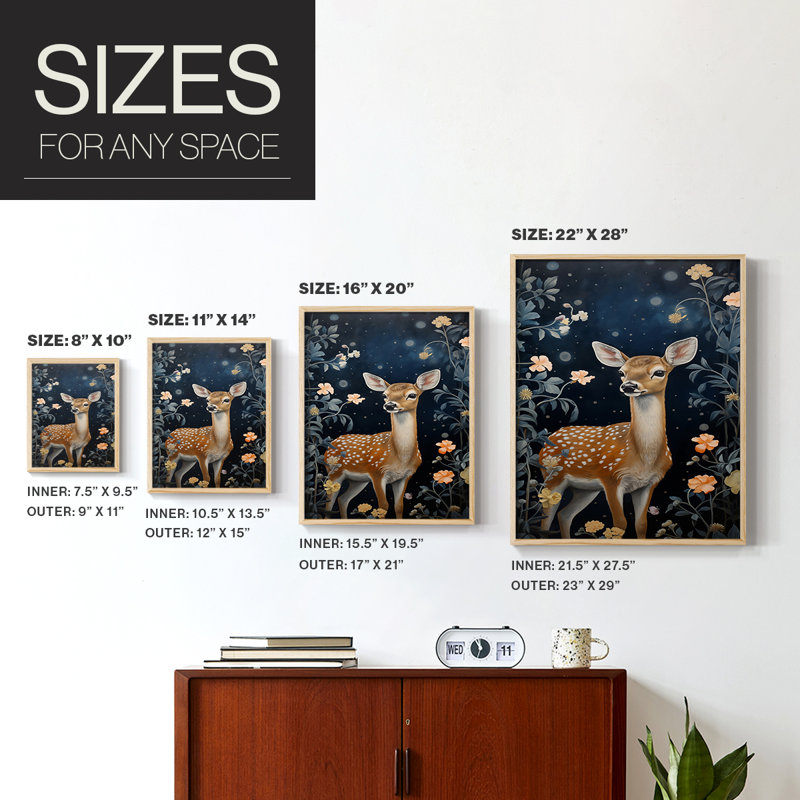 ANIMALS Series CDL XXII, reproduction encadrée - bois massif, Naturel, H 11 po x l 9 po