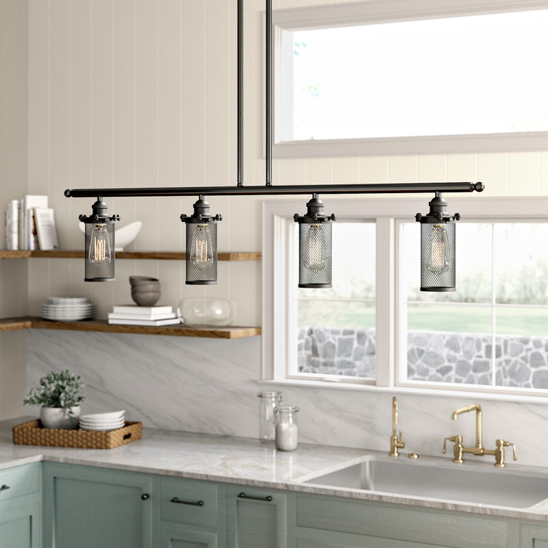 Calixta 4 - Light Kitchen Island Pendant, Matte Black, Matte Black, No Bulb Included