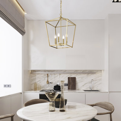Aspen 4 - Light Dimmable Lantern Geometric Chandelier