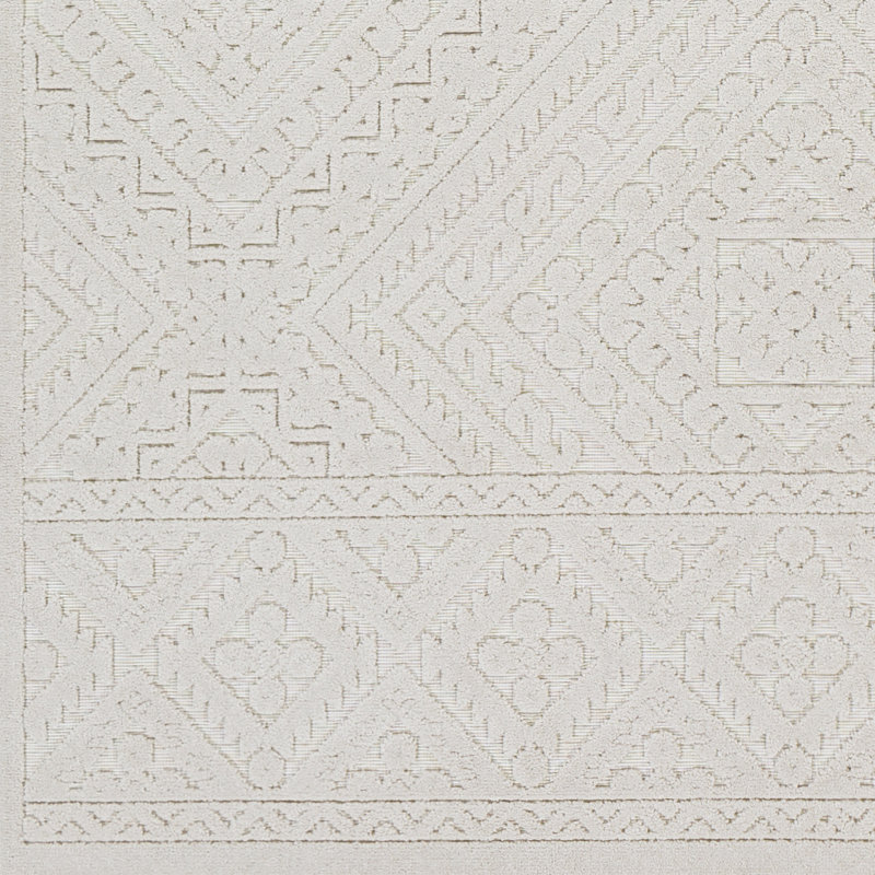Tapis intérieur / extérieur crème Emert, Rectangle 7 pi 10 po x 10 pi