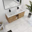 Meuble-lavabo mural avec lavabo double, charnière de porte à fermeture en douceur