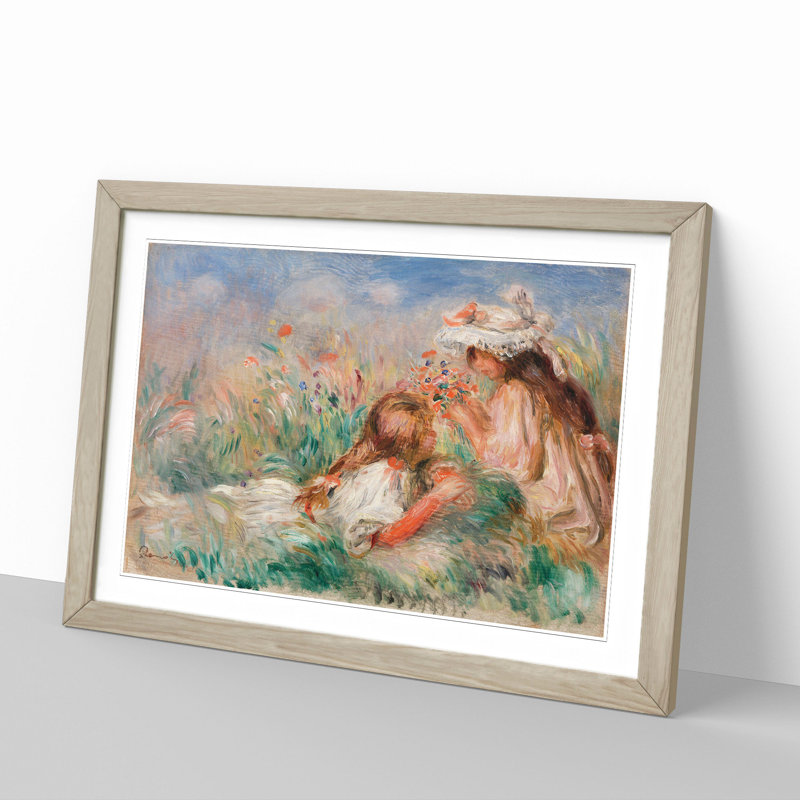 The Grass by Pierre-Auguste Renoir - Framed Print, 65cm H x 90cm W x 2cm D, Oak Framed