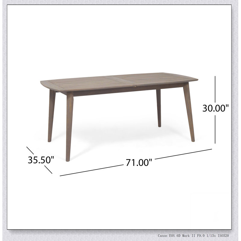 Table de salle à manger d'extérieur extensible en bois d'acacia